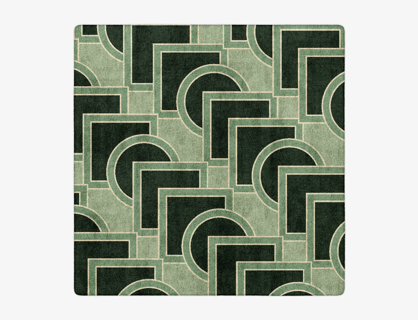 Overlaps Geometric Square Hand Tufted Bamboo Silk Custom Rug by Rug Artisan
