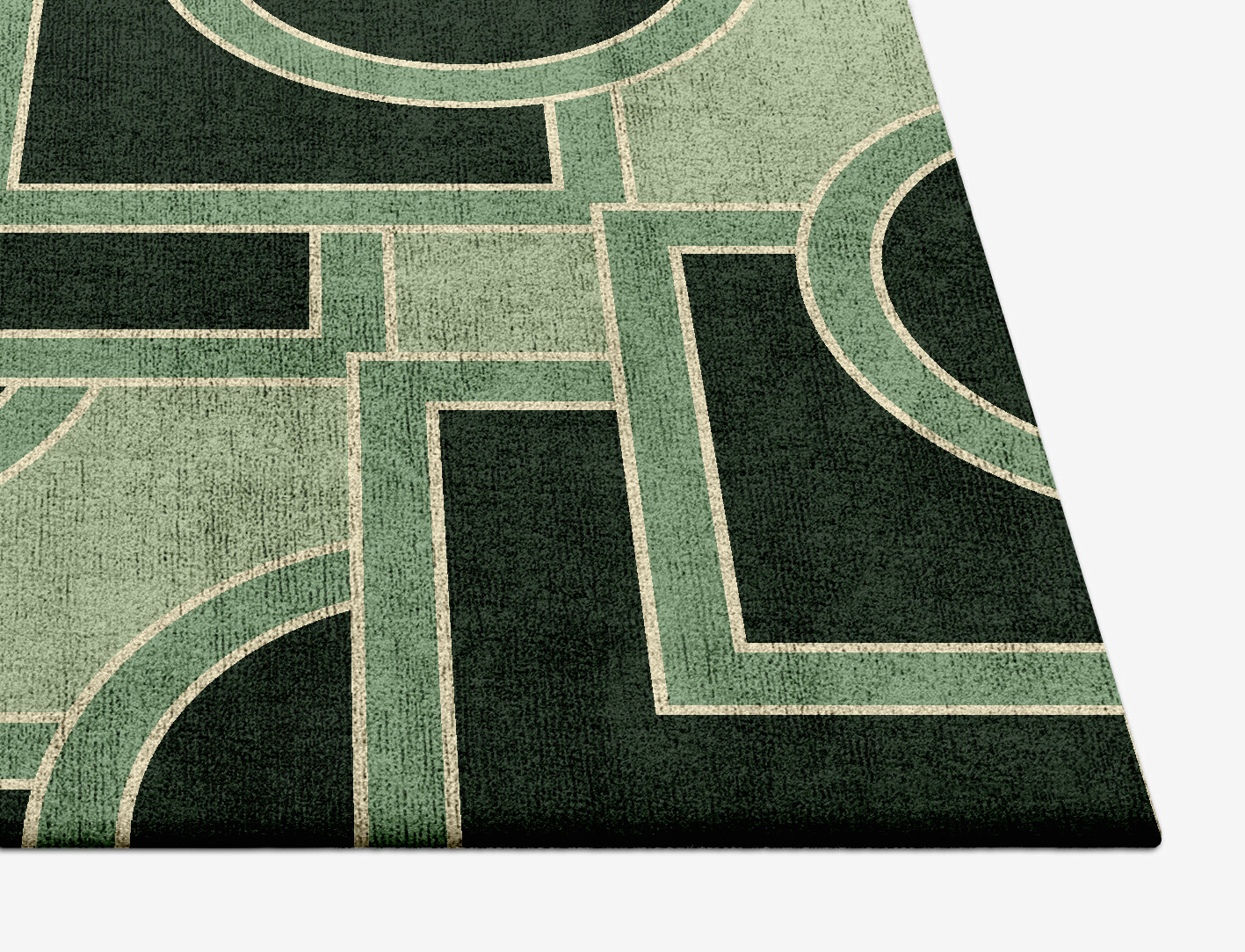 Overlaps Geometric Square Hand Tufted Bamboo Silk Custom Rug by Rug Artisan