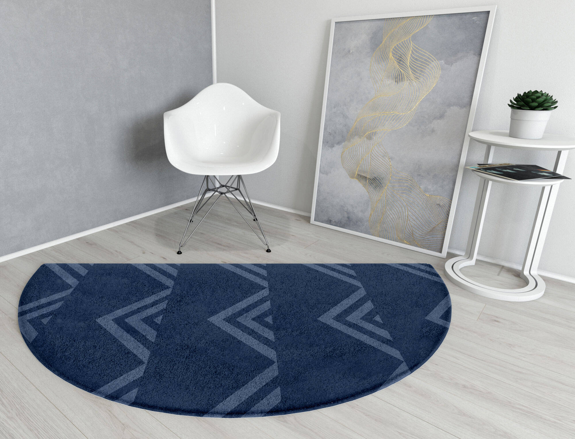 Ovid Minimalist Halfmoon Hand Tufted Pure Wool Custom Rug by Rug Artisan