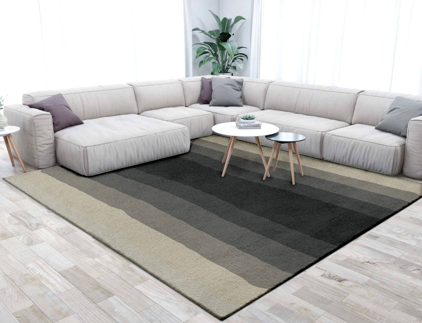 Oxford Gradation Square Hand Tufted Pure Wool Custom Rug by Rug Artisan