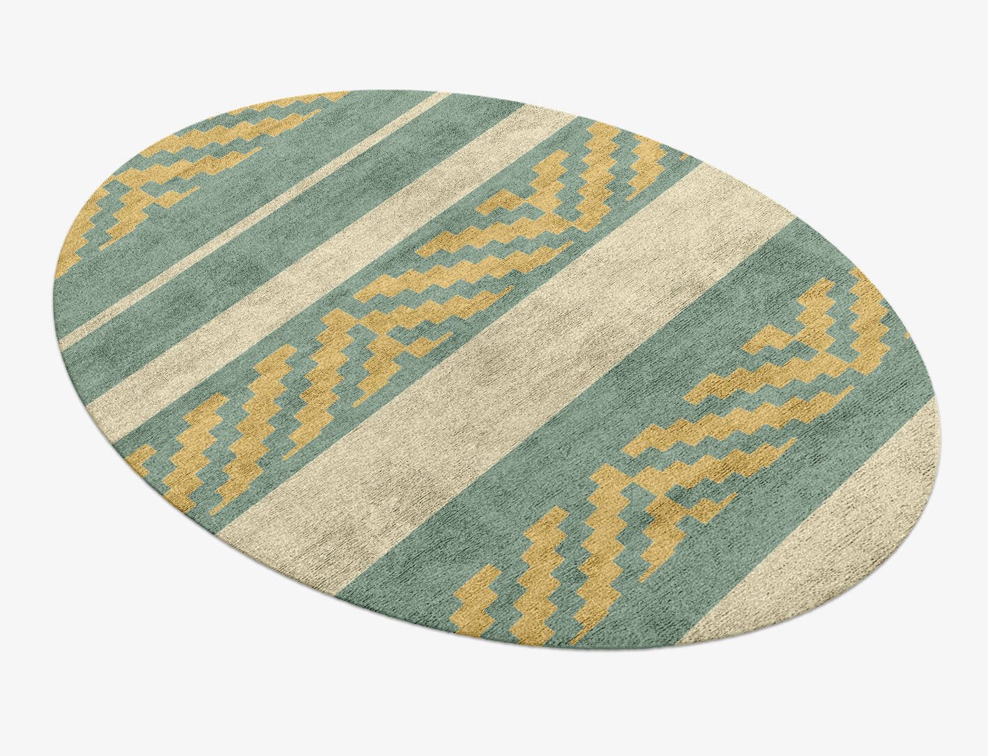 pacific Flatweaves Oval Hand Knotted Bamboo Silk Custom Rug by Rug Artisan