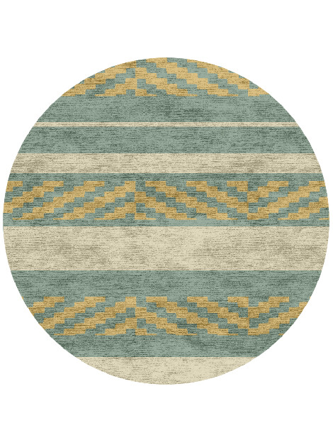 pacific Flatweaves Round Hand Knotted Bamboo Silk Custom Rug by Rug Artisan