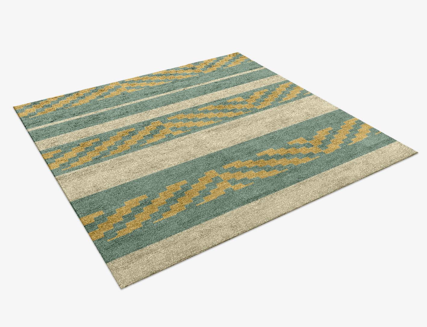 pacific Flatweaves Square Hand Knotted Bamboo Silk Custom Rug by Rug Artisan