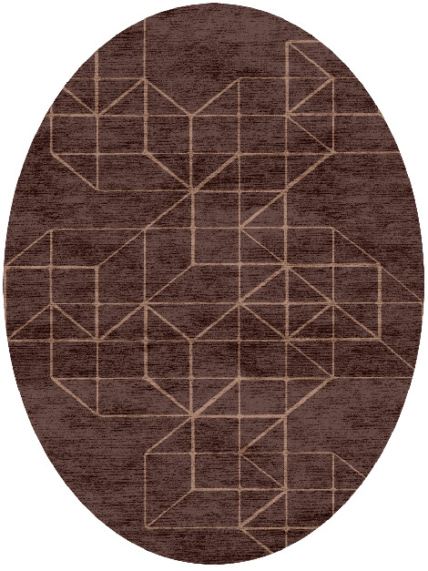 Pack Minimalist Oval Hand Knotted Bamboo Silk Custom Rug by Rug Artisan