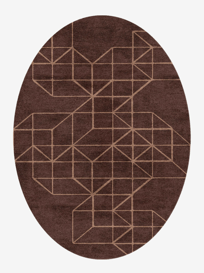 Pack Minimalist Oval Hand Knotted Bamboo Silk Custom Rug by Rug Artisan