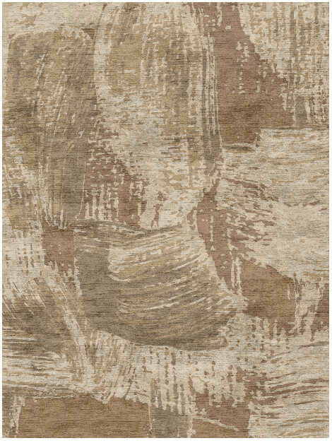 Paint Brush Brush Strokes Rectangle Hand Knotted Bamboo Silk Custom Rug by Rug Artisan
