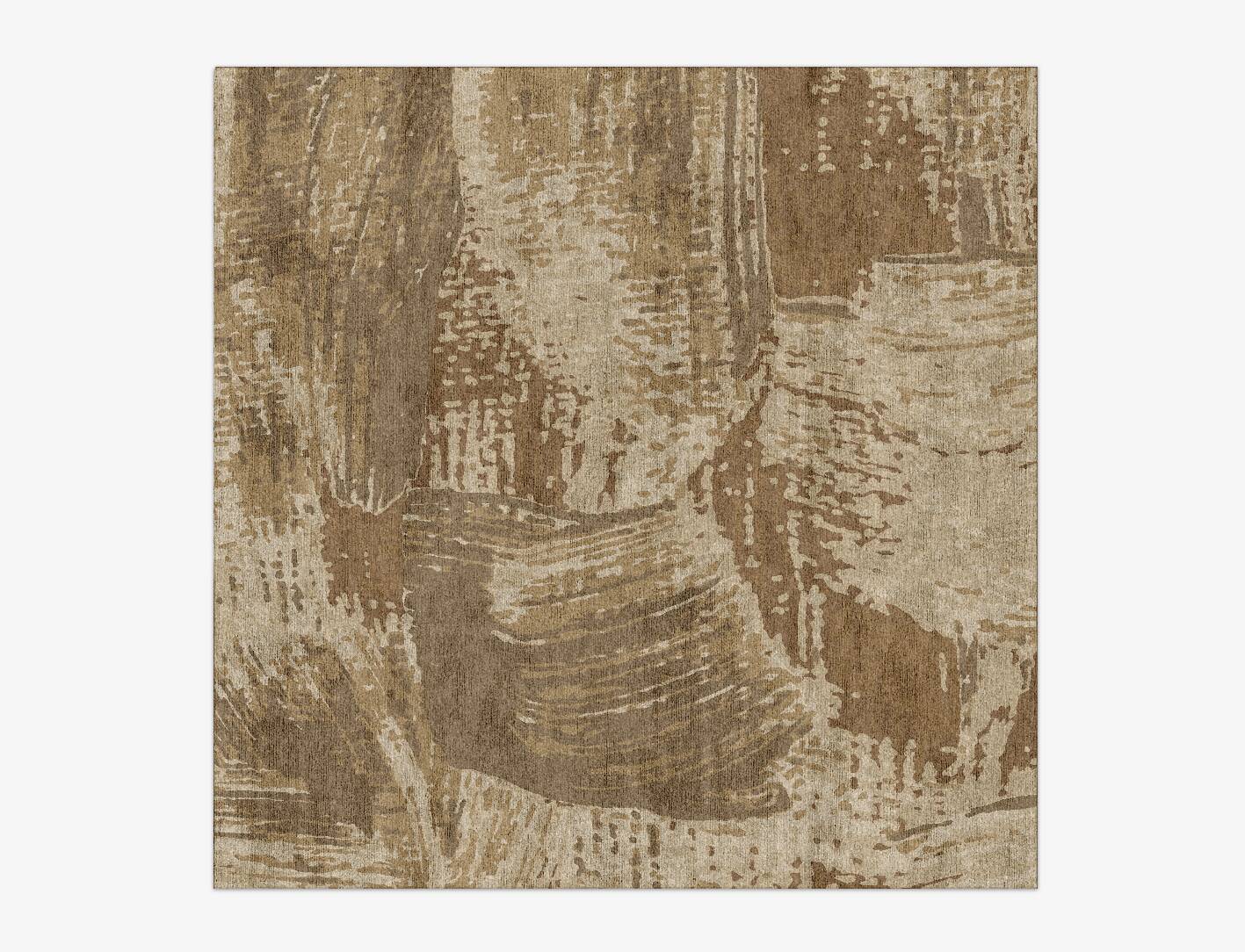 Paint Brush Brush Strokes Square Hand Knotted Bamboo Silk Custom Rug by Rug Artisan