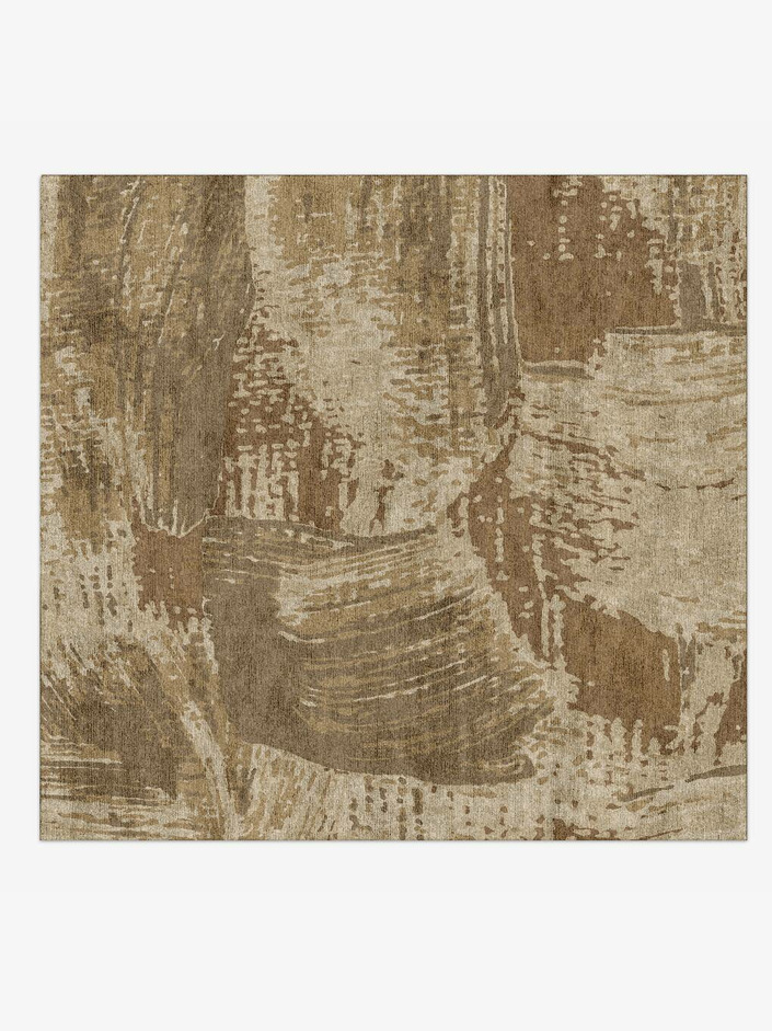 Paint Brush Brush Strokes Square Hand Knotted Bamboo Silk Custom Rug by Rug Artisan