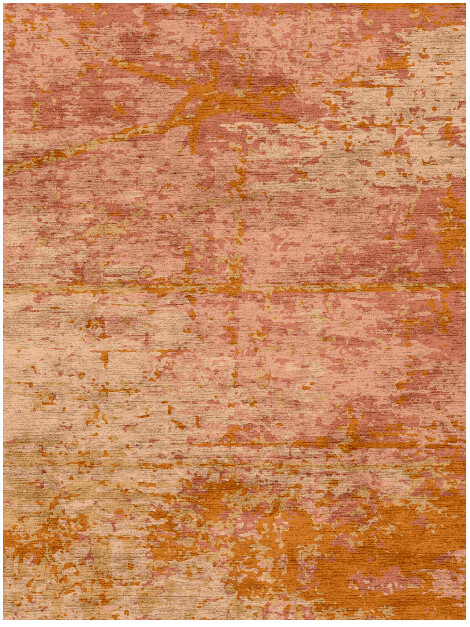 Paint Splashes Surface Art Rectangle Hand Knotted Bamboo Silk Custom Rug by Rug Artisan