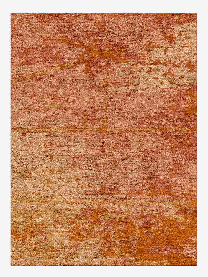 Paint Splashes Surface Art Rectangle Hand Knotted Bamboo Silk Custom Rug by Rug Artisan