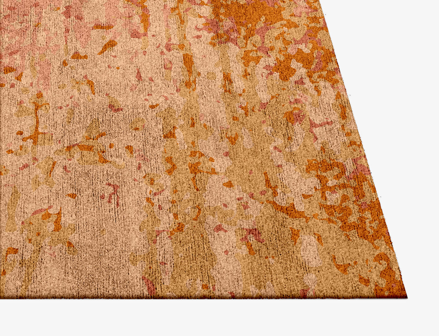 Paint Splashes Surface Art Square Hand Knotted Bamboo Silk Custom Rug by Rug Artisan