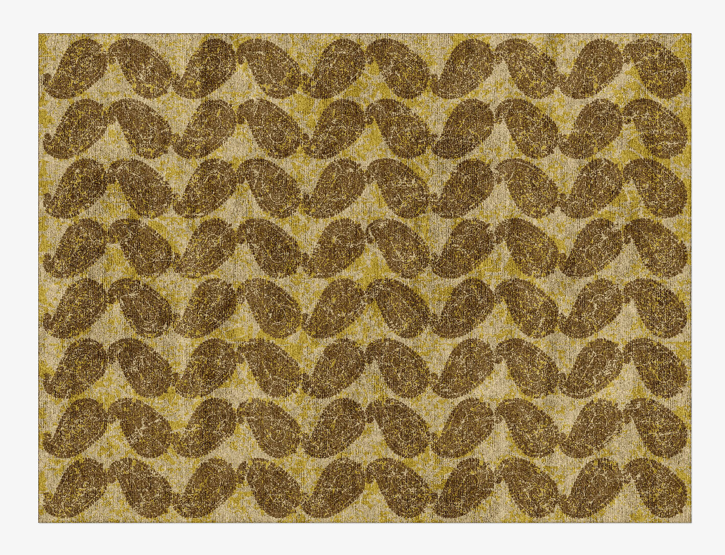 Paisley Lime Vintage Rectangle Hand Knotted Bamboo Silk Custom Rug by Rug Artisan