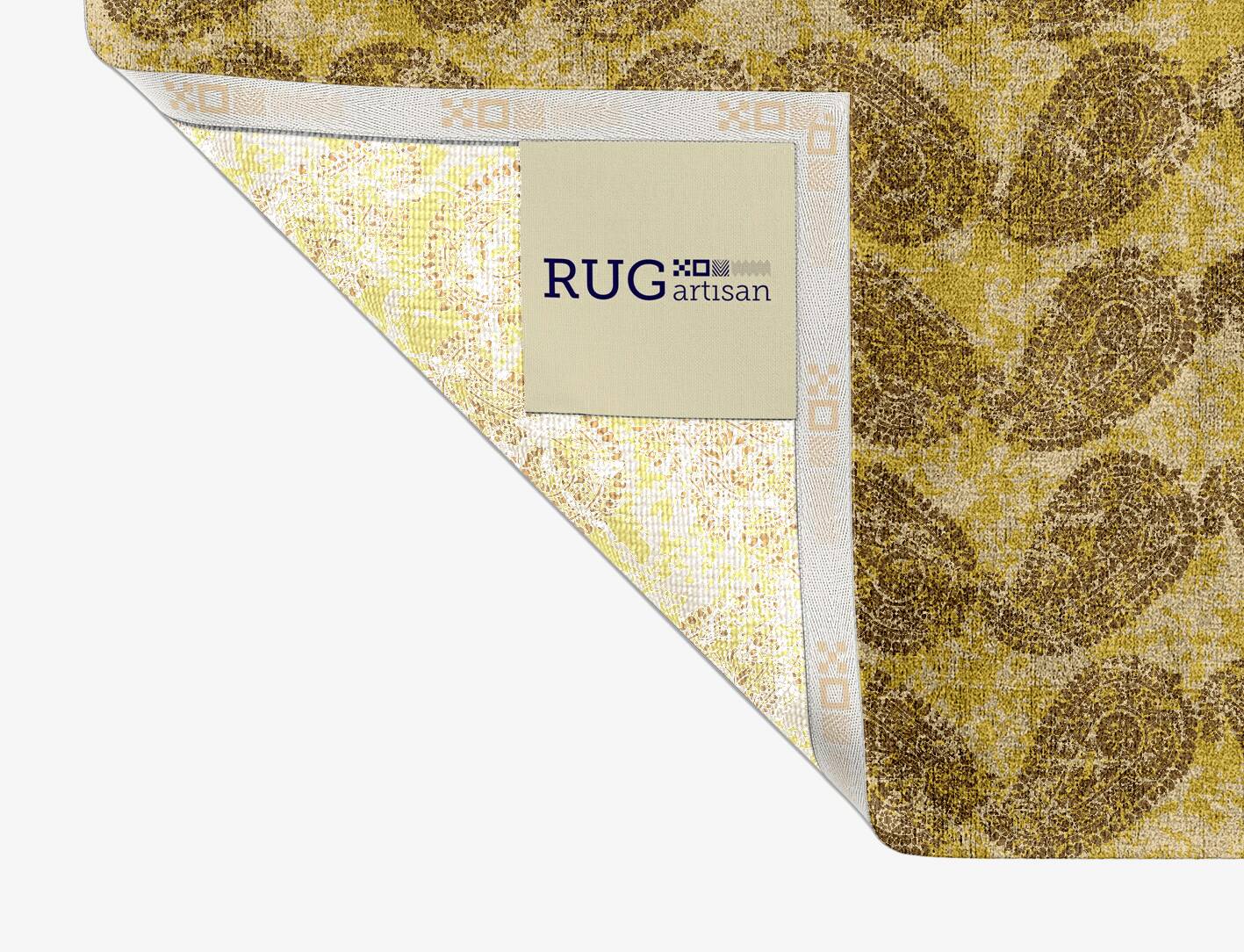 Paisley Lime Vintage Rectangle Hand Knotted Bamboo Silk Custom Rug by Rug Artisan