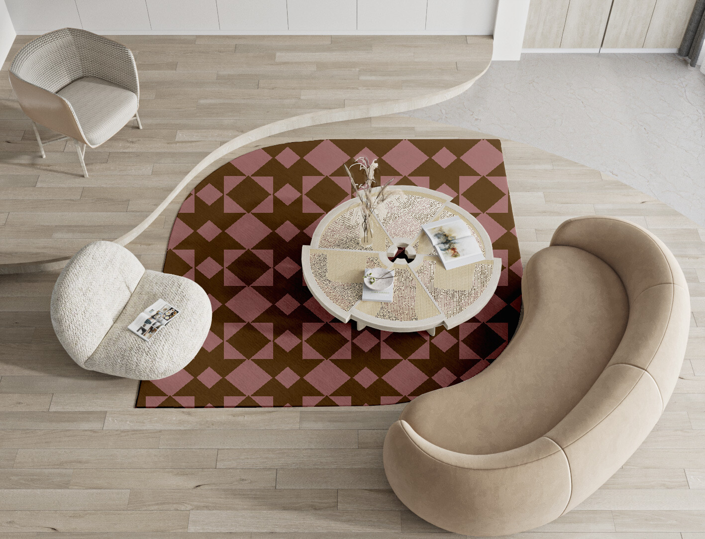 Paladin Geometric Ogee Hand Knotted Tibetan Wool Custom Rug by Rug Artisan