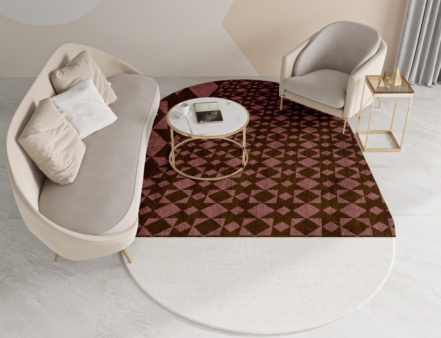 Paladin Geometric Capsule Hand Tufted Bamboo Silk Custom Rug by Rug Artisan