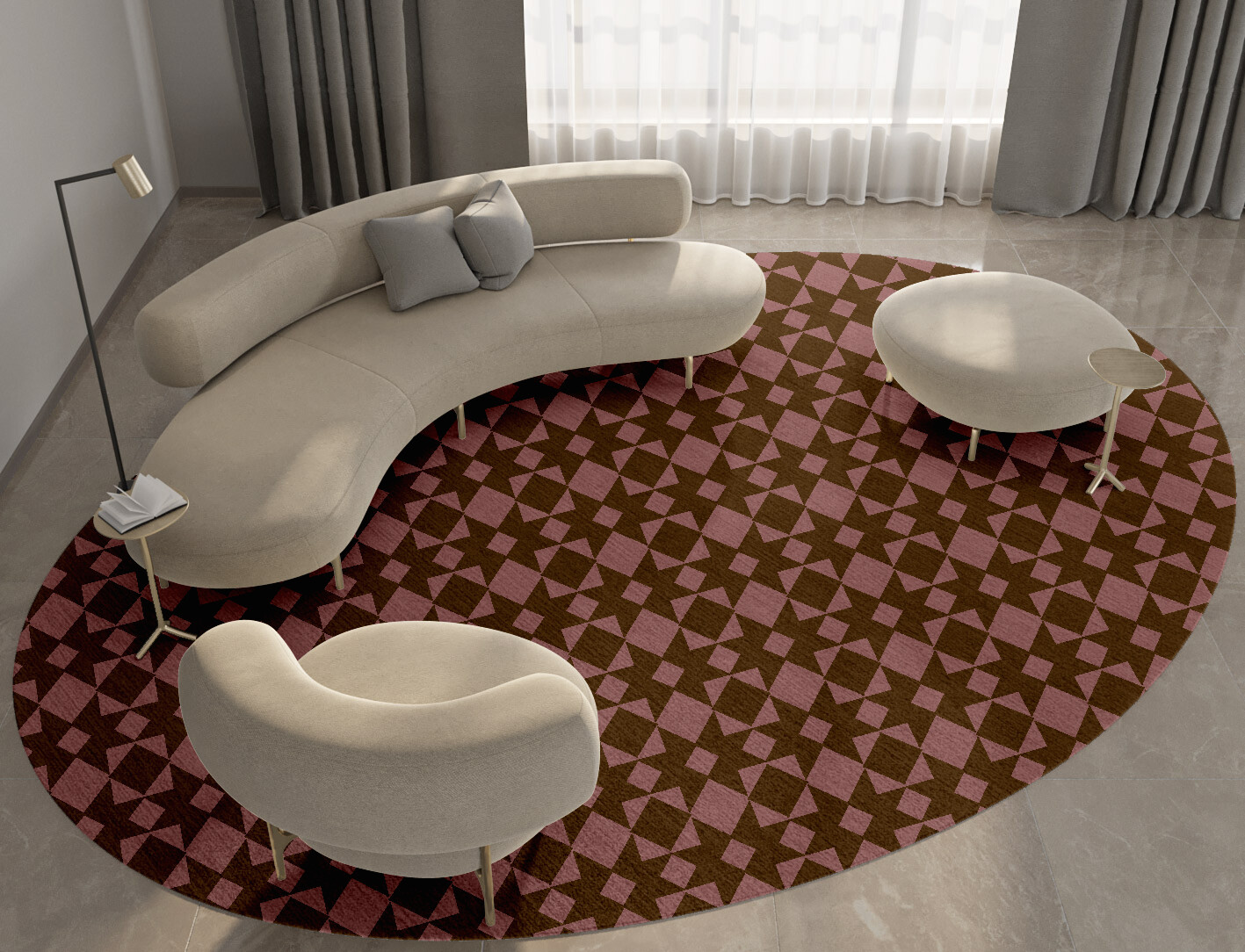 Paladin Geometric Oval Hand Tufted Pure Wool Custom Rug by Rug Artisan