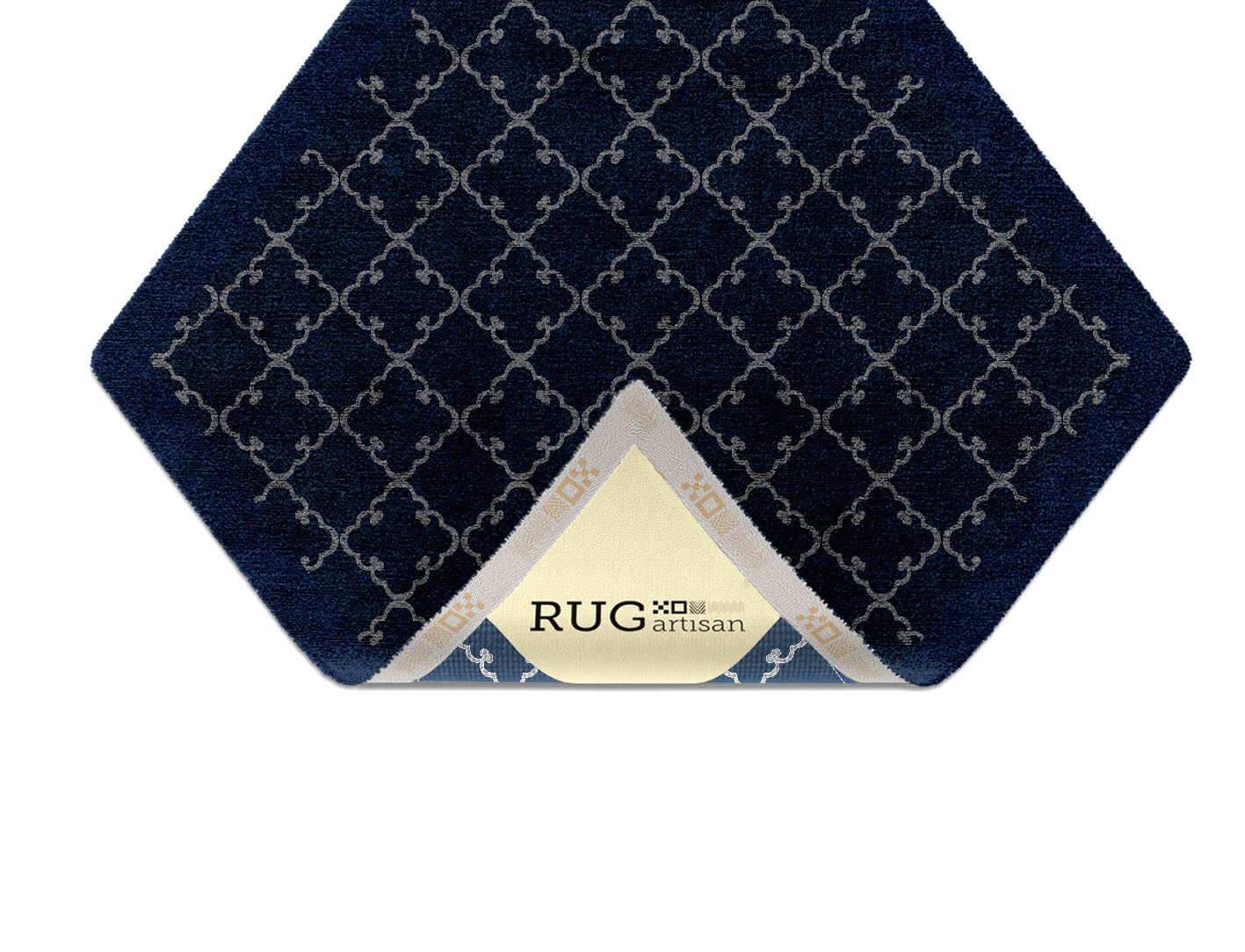 Palanquin Geometric Diamond Hand Knotted Bamboo Silk Custom Rug by Rug Artisan
