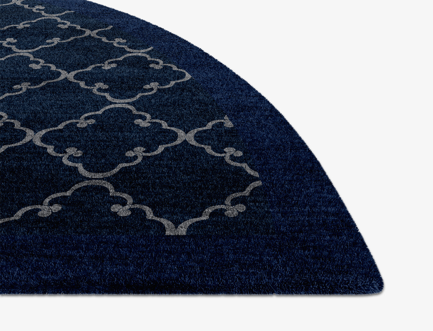 Palanquin Geometric Halfmoon Hand Knotted Bamboo Silk Custom Rug by Rug Artisan