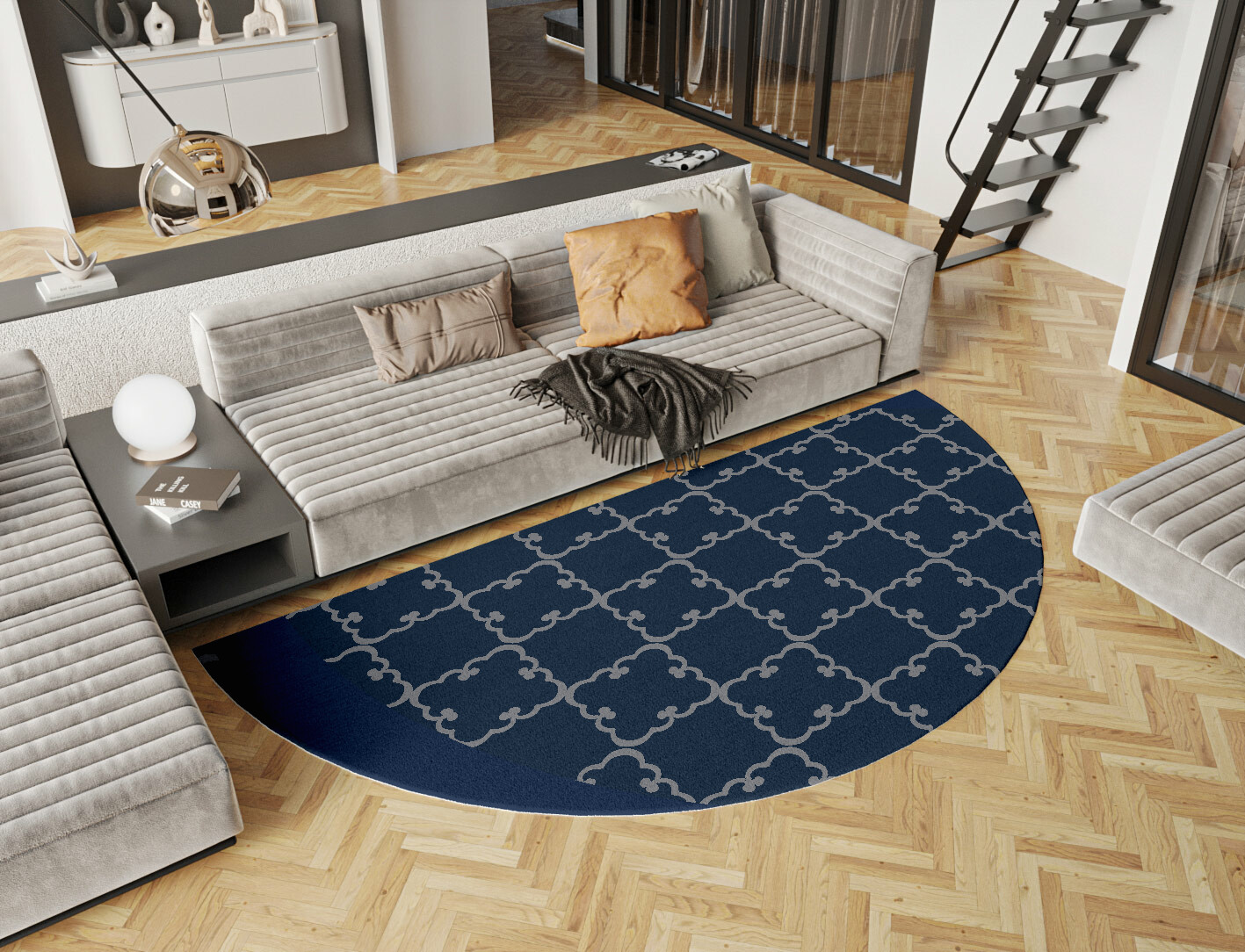 Palanquin Geometric Halfmoon Hand Tufted Pure Wool Custom Rug by Rug Artisan