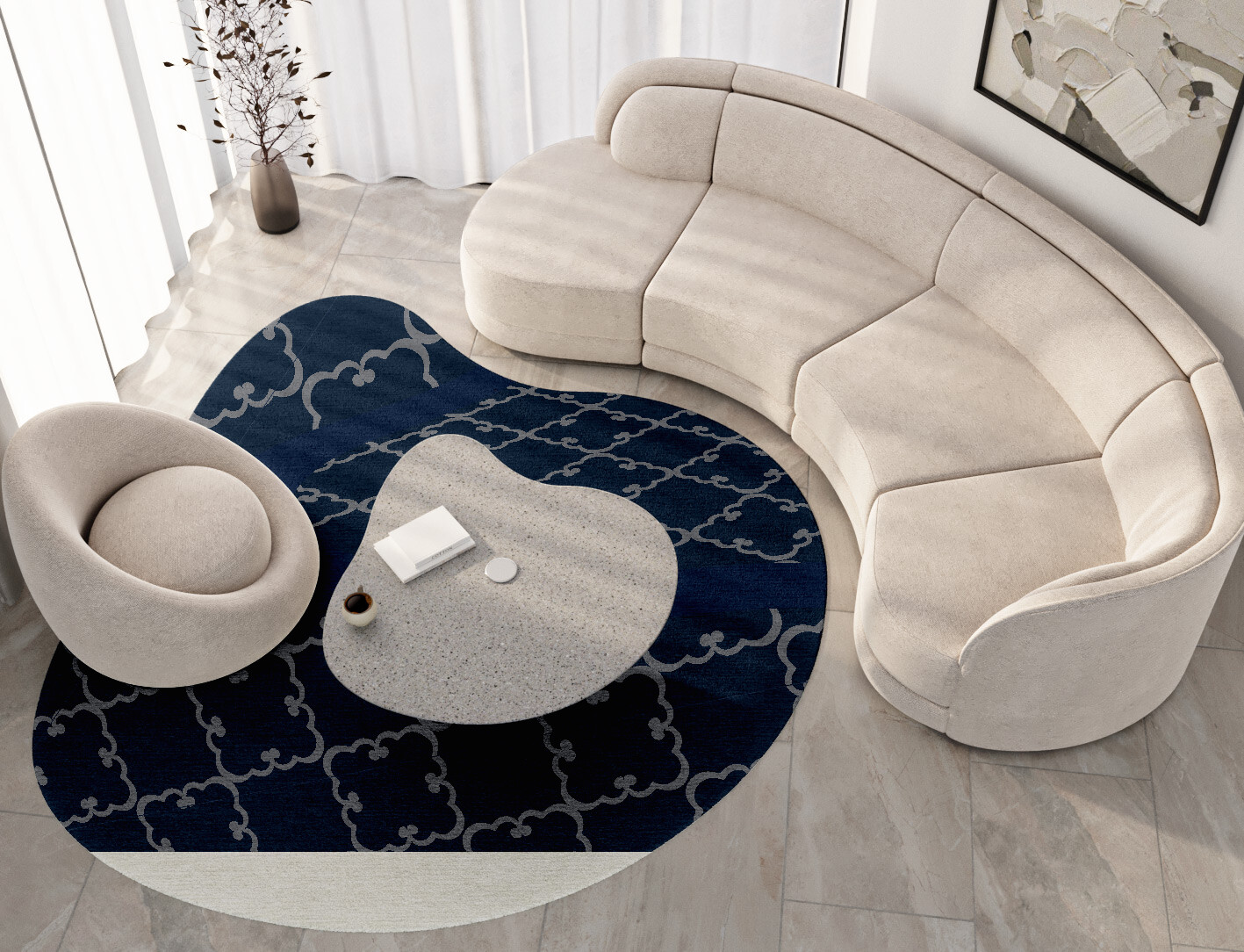 Palanquin Geometric Splash Hand Tufted Pure Wool Custom Rug by Rug Artisan