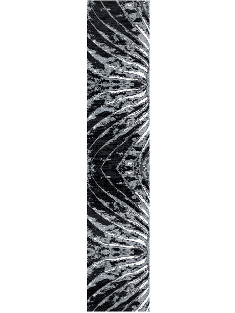 Pale Vein Monochrome Runner Hand Knotted Bamboo Silk Custom Rug by Rug Artisan