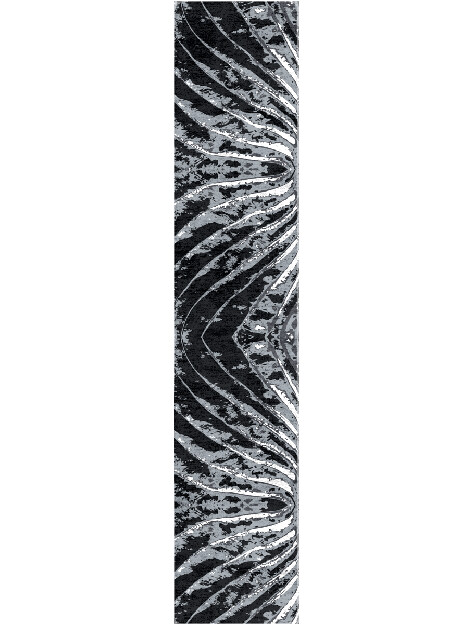 Pale Vein Monochrome Runner Hand Tufted Bamboo Silk Custom Rug by Rug Artisan