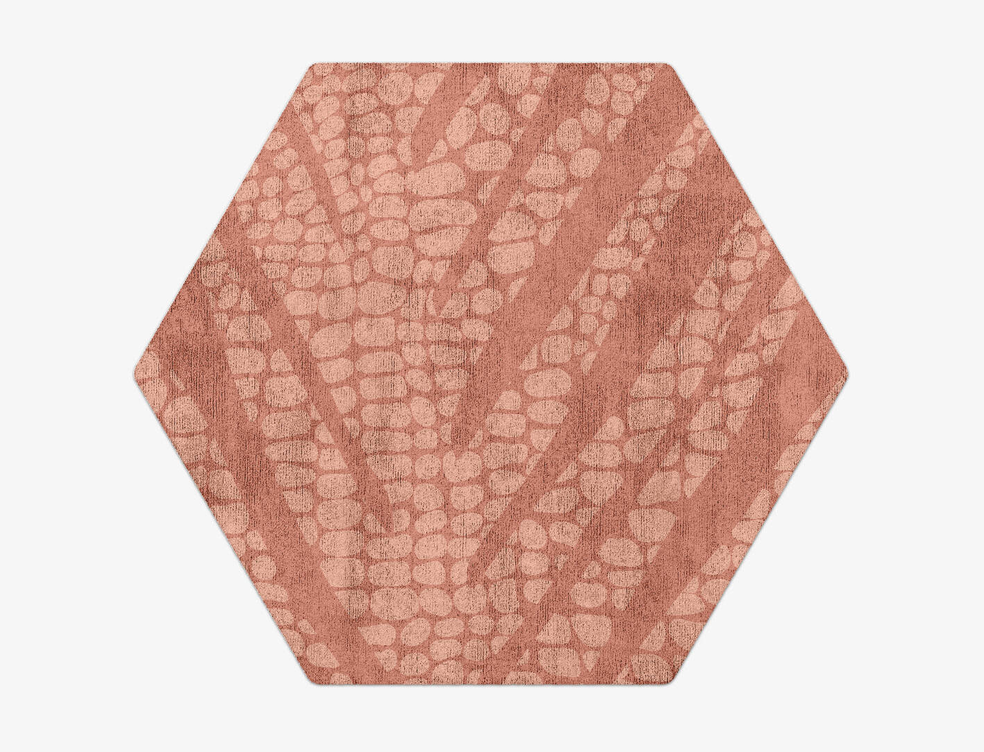 Palmstone Terrazzo Play Hexagon Hand Tufted Bamboo Silk Custom Rug by Rug Artisan