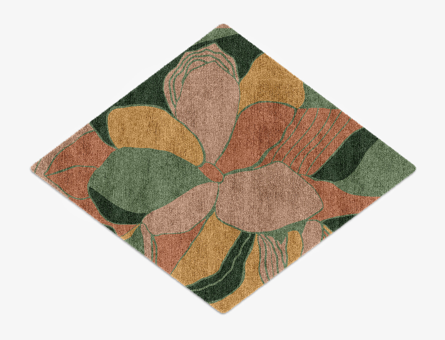 Pansy Field of Flowers Diamond Hand Knotted Bamboo Silk Custom Rug by Rug Artisan