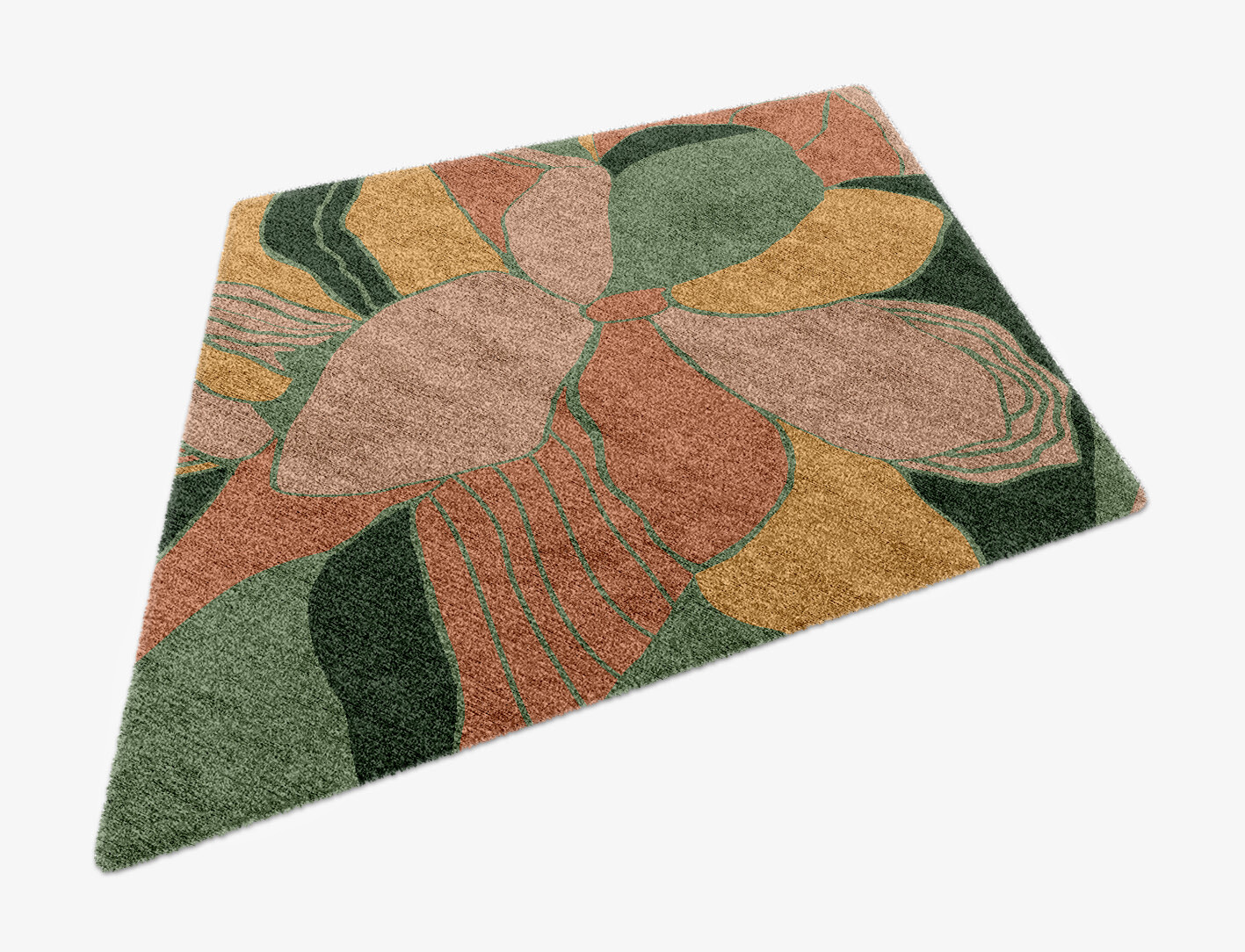Pansy Field of Flowers Diamond Hand Knotted Bamboo Silk Custom Rug by Rug Artisan