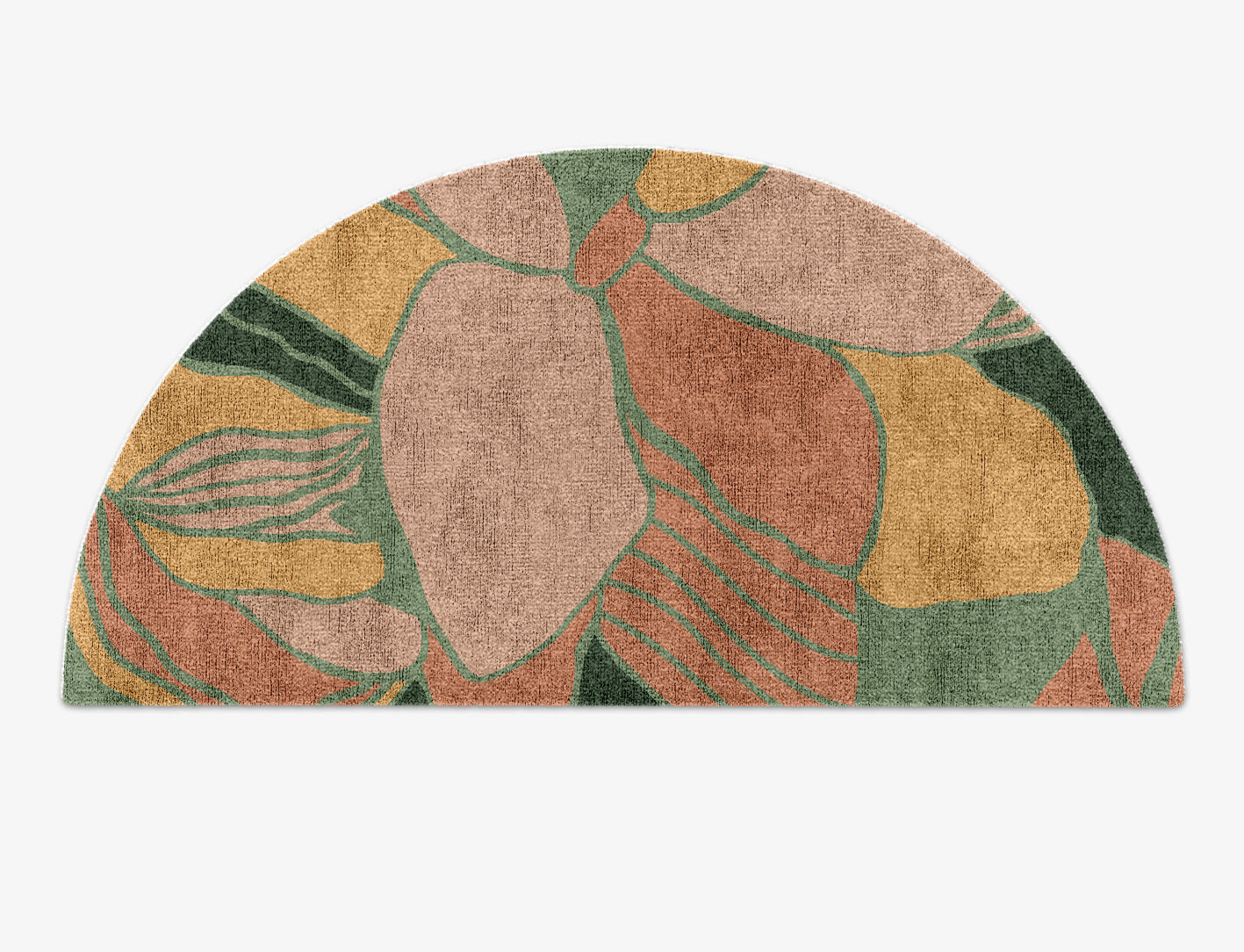 Pansy Field of Flowers Halfmoon Hand Knotted Bamboo Silk Custom Rug by Rug Artisan