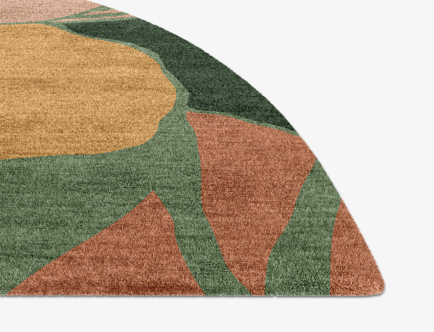 Pansy Field of Flowers Halfmoon Hand Knotted Bamboo Silk Custom Rug by Rug Artisan
