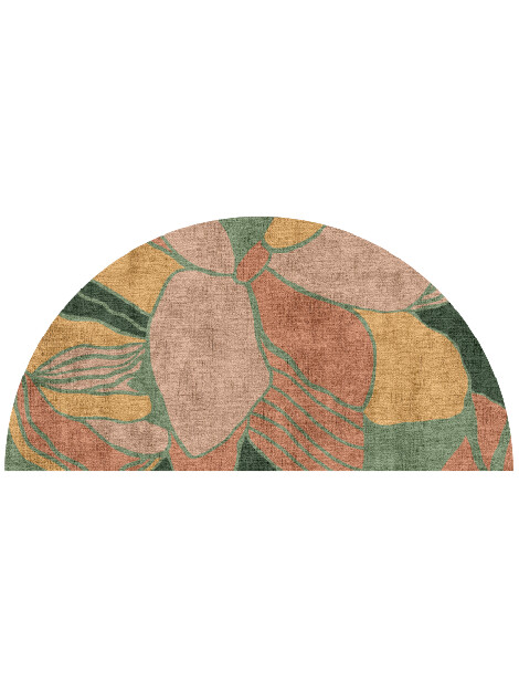 Pansy Field of Flowers Halfmoon Hand Knotted Bamboo Silk Custom Rug & Carpet by Rug Artisan