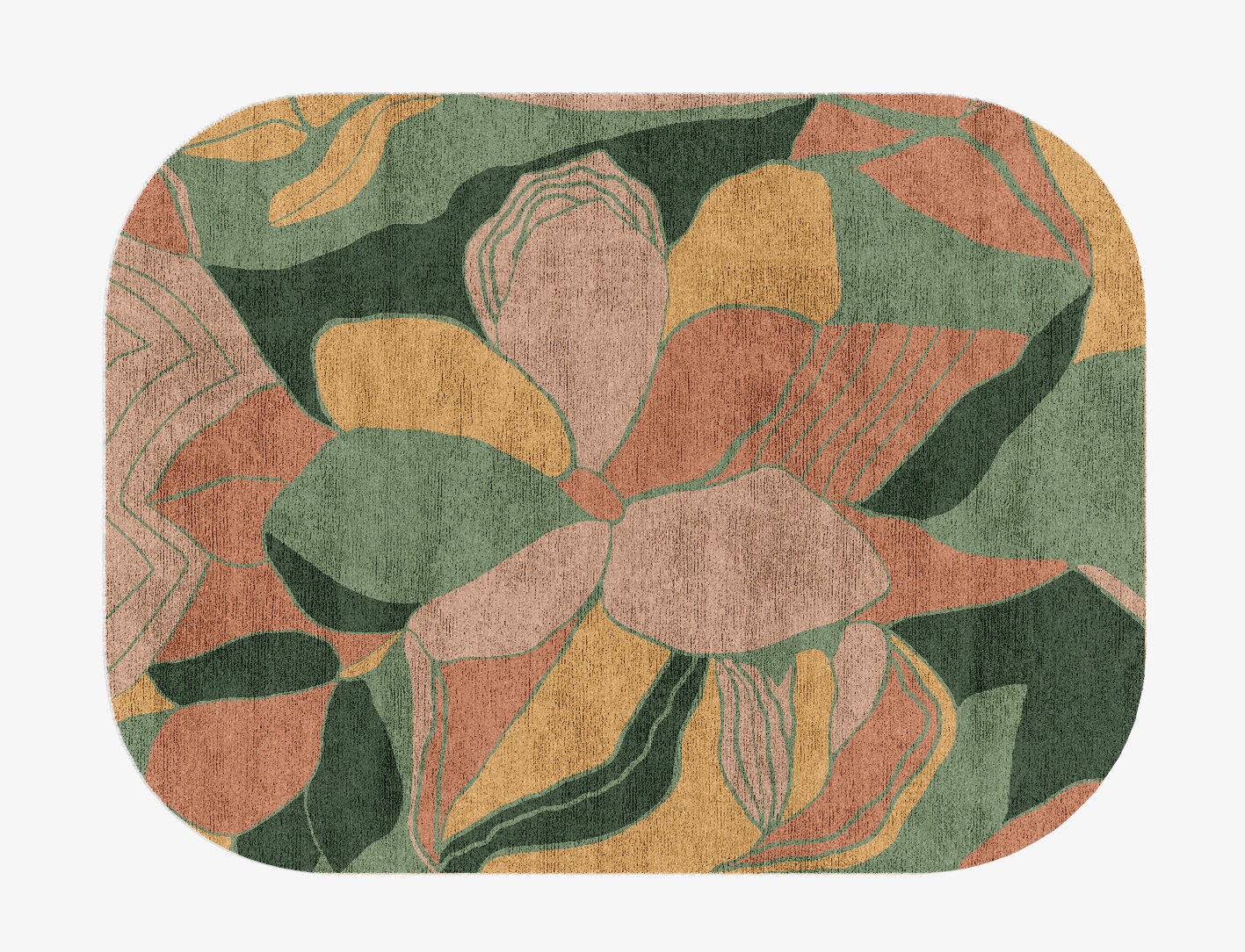Pansy Field of Flowers Oblong Hand Knotted Bamboo Silk Custom Rug by Rug Artisan