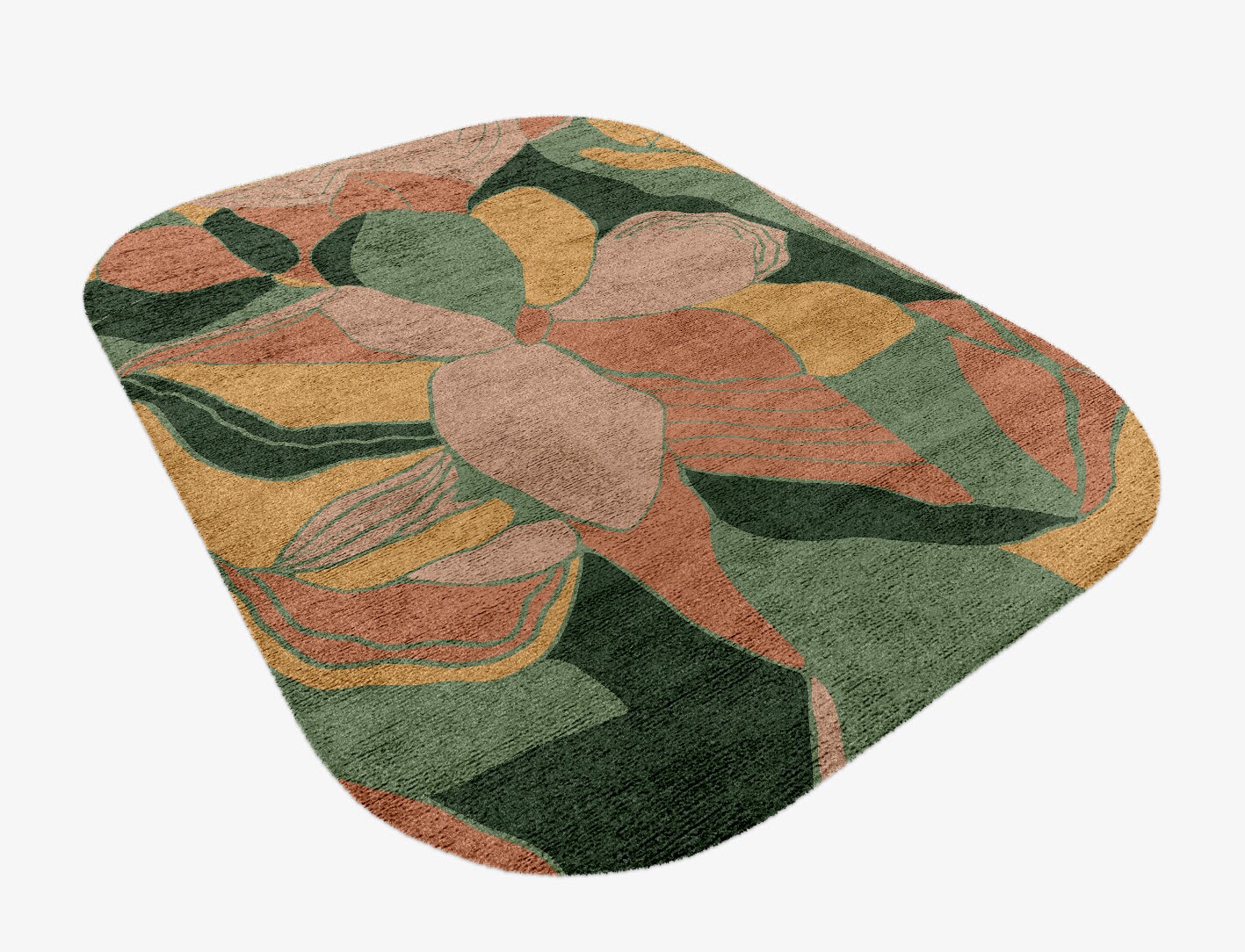 Pansy Field of Flowers Oblong Hand Knotted Bamboo Silk Custom Rug by Rug Artisan
