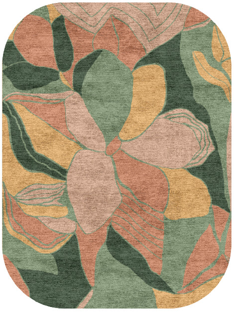 Pansy Field of Flowers Oblong Hand Knotted Bamboo Silk Custom Rug & Carpet by Rug Artisan