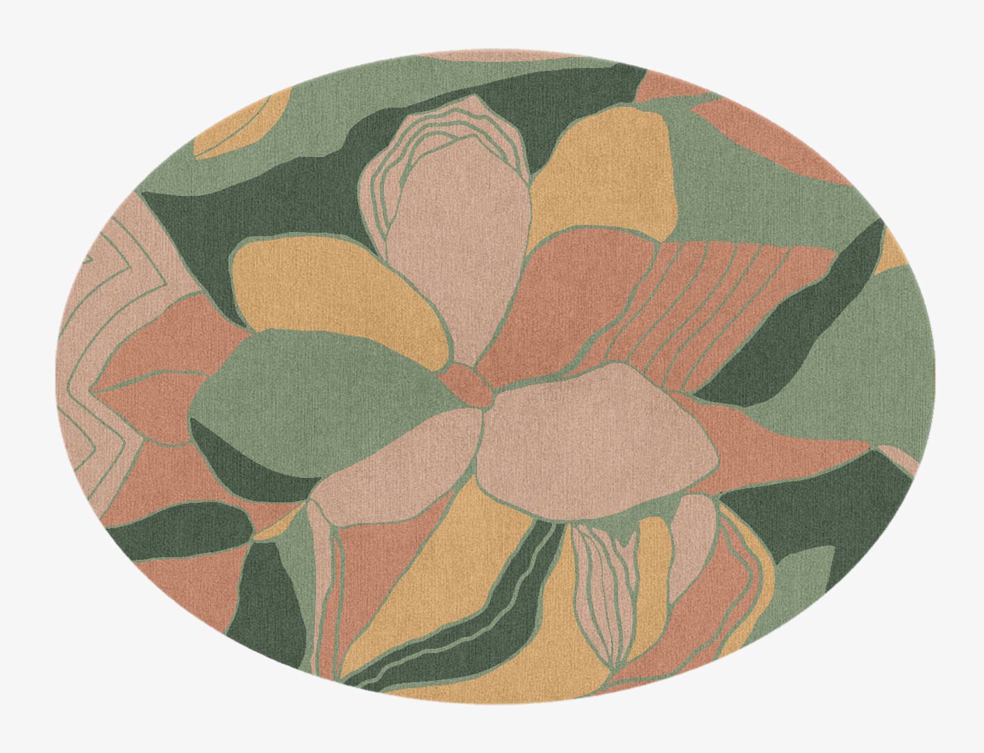 Pansy Field of Flowers Oval Hand Knotted Tibetan Wool Custom Rug by Rug Artisan