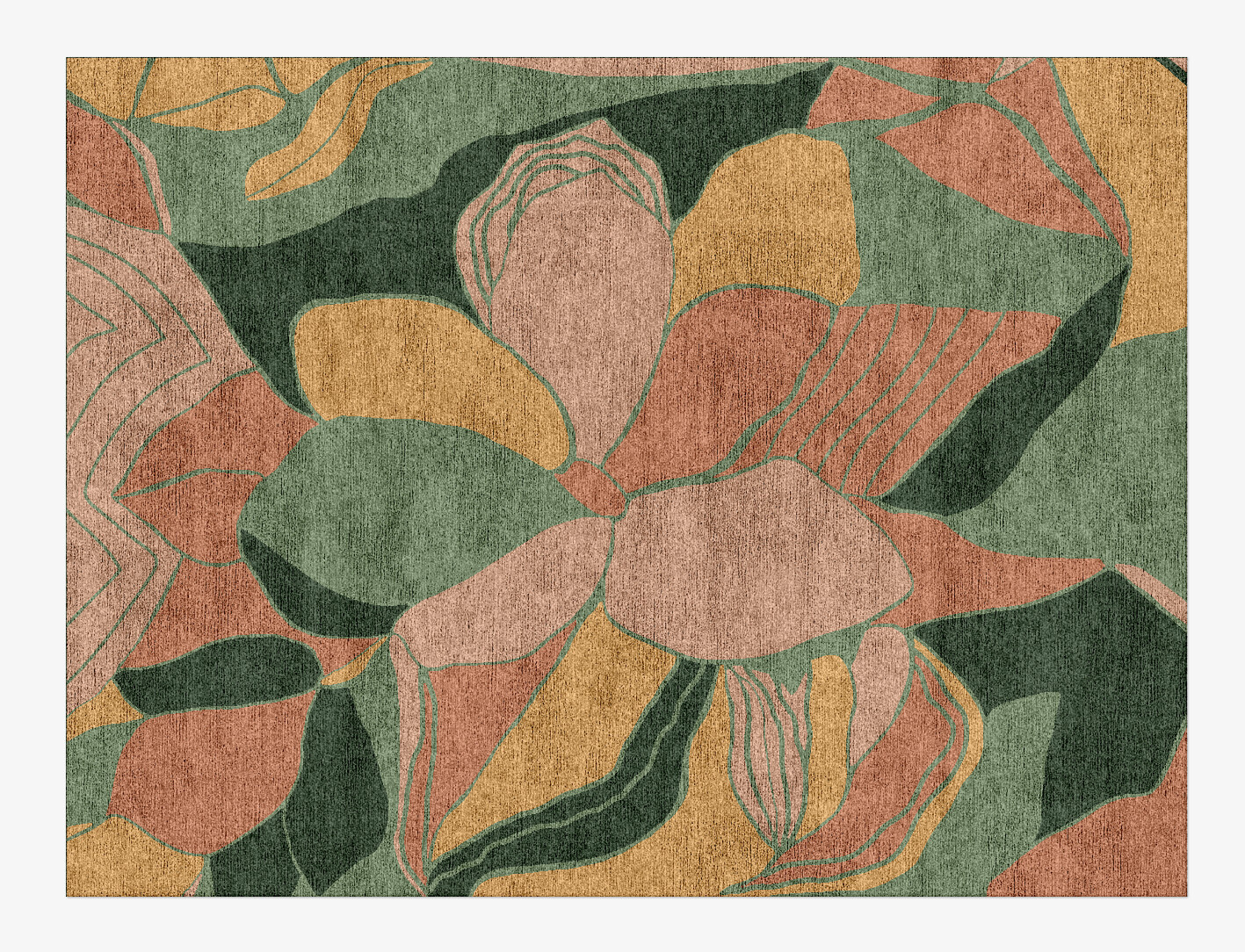 Pansy Field of Flowers Rectangle Hand Knotted Bamboo Silk Custom Rug by Rug Artisan