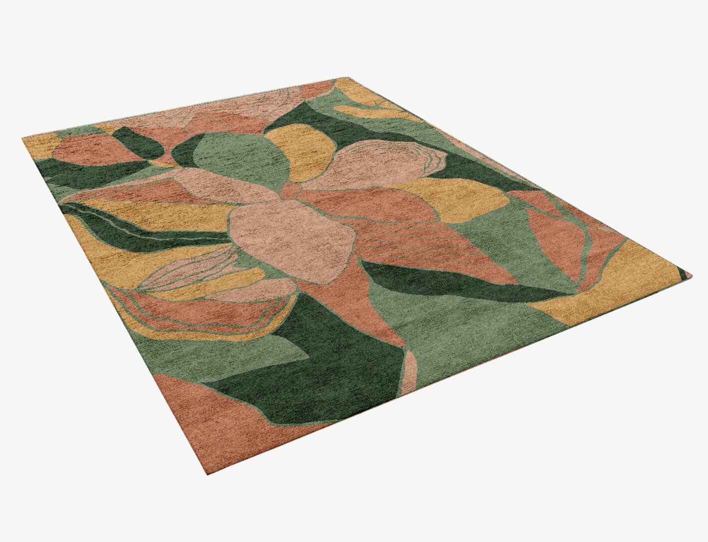 Pansy Field of Flowers Rectangle Hand Knotted Bamboo Silk Custom Rug by Rug Artisan