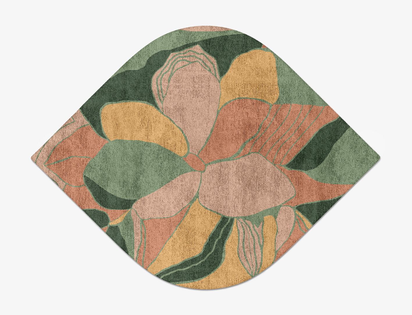 Pansy Field of Flowers Ogee Hand Tufted Bamboo Silk Custom Rug by Rug Artisan