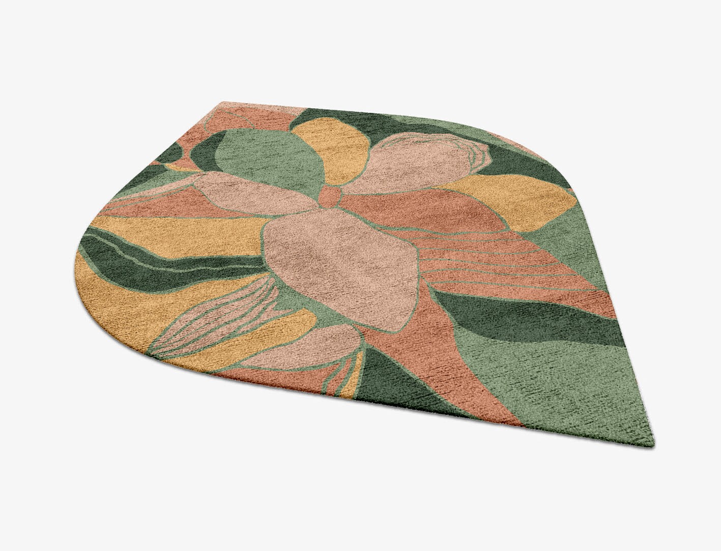 Pansy Field of Flowers Ogee Hand Tufted Bamboo Silk Custom Rug by Rug Artisan