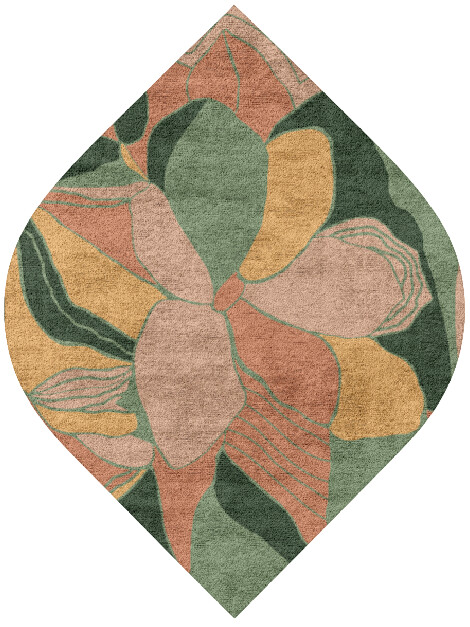 Pansy Field of Flowers Ogee Hand Tufted Bamboo Silk Custom Rug & Carpet by Rug Artisan