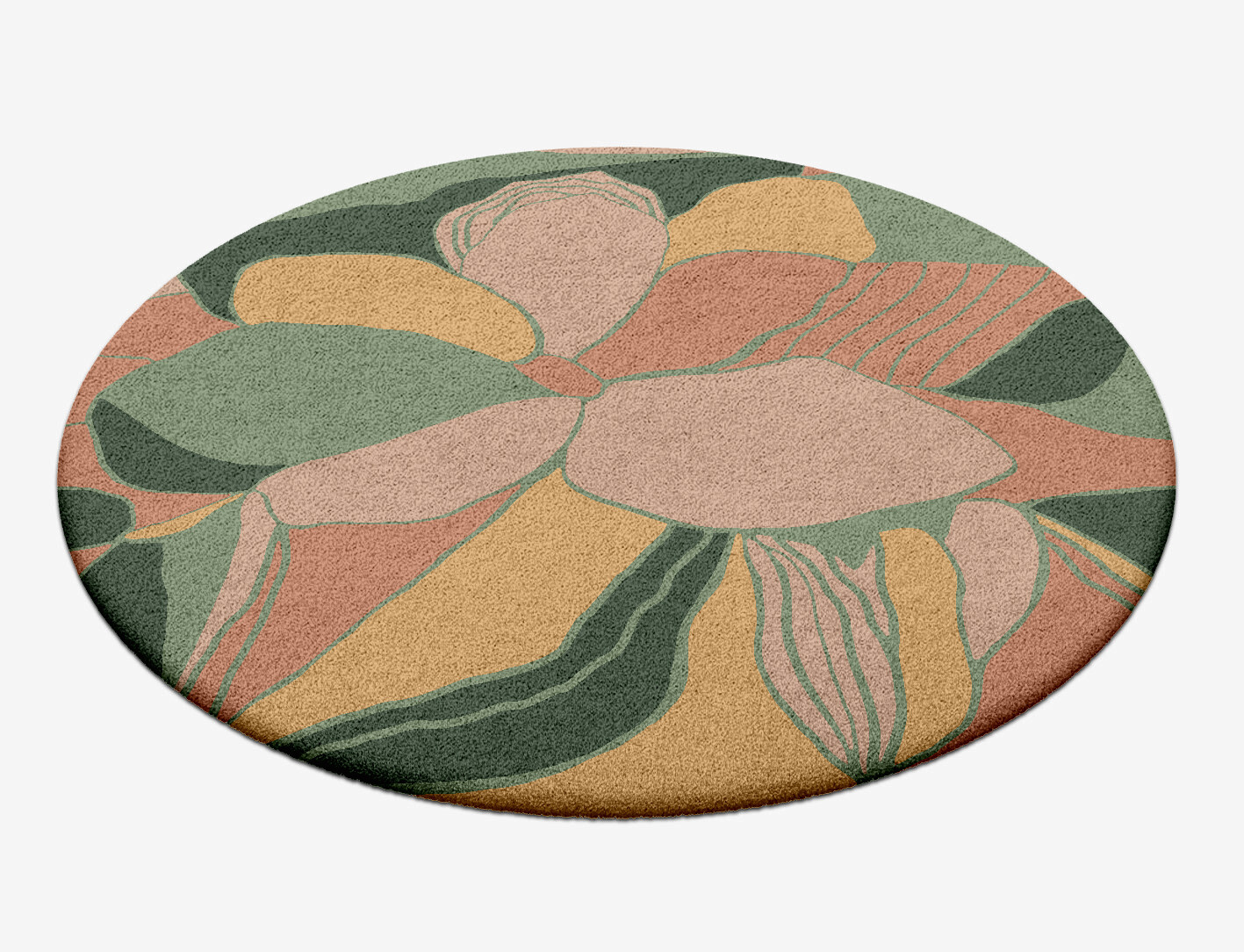 Pansy Field of Flowers Round Hand Tufted Pure Wool Custom Rug by Rug Artisan