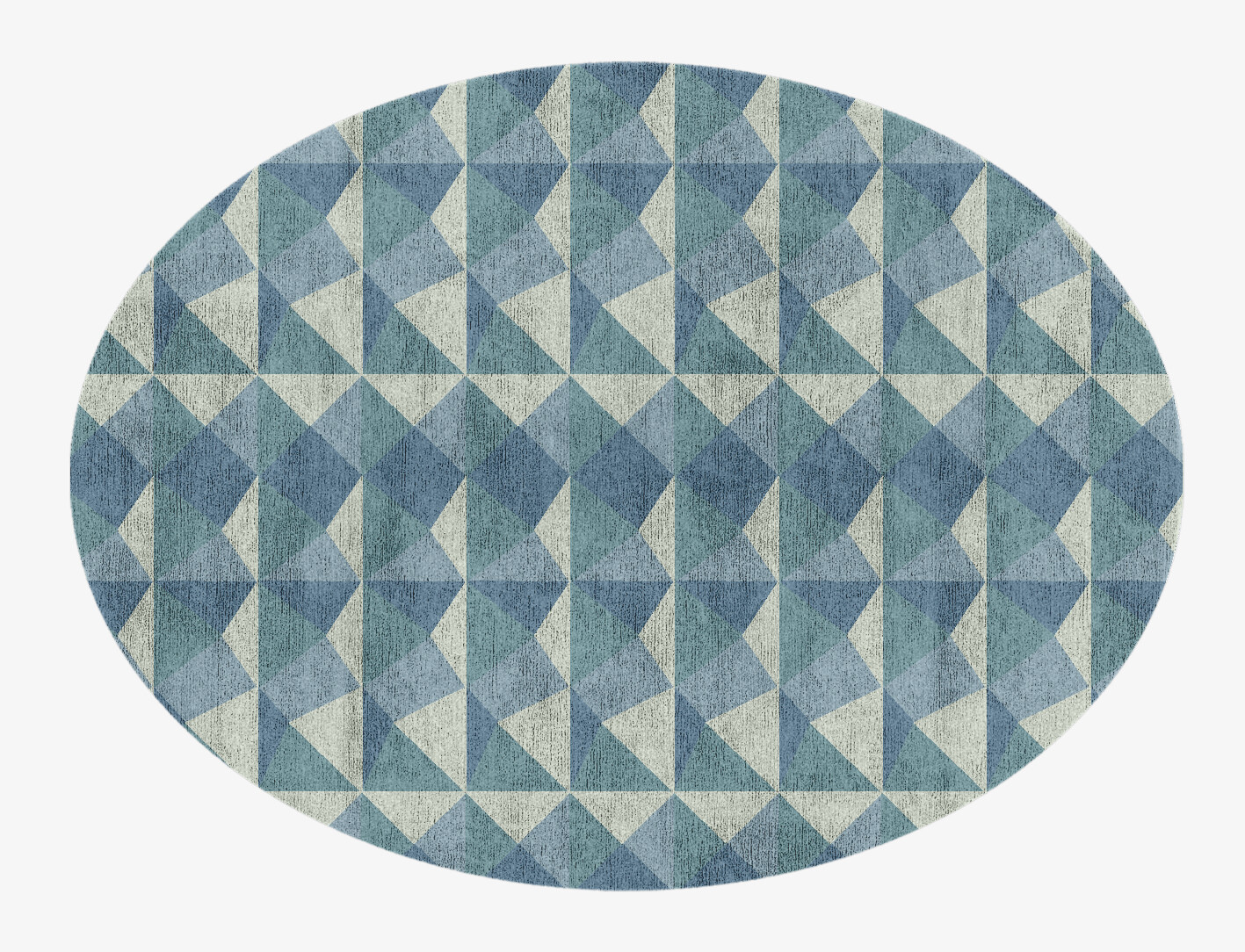 Paper Crush Geometric Oval Hand Knotted Bamboo Silk Custom Rug by Rug Artisan