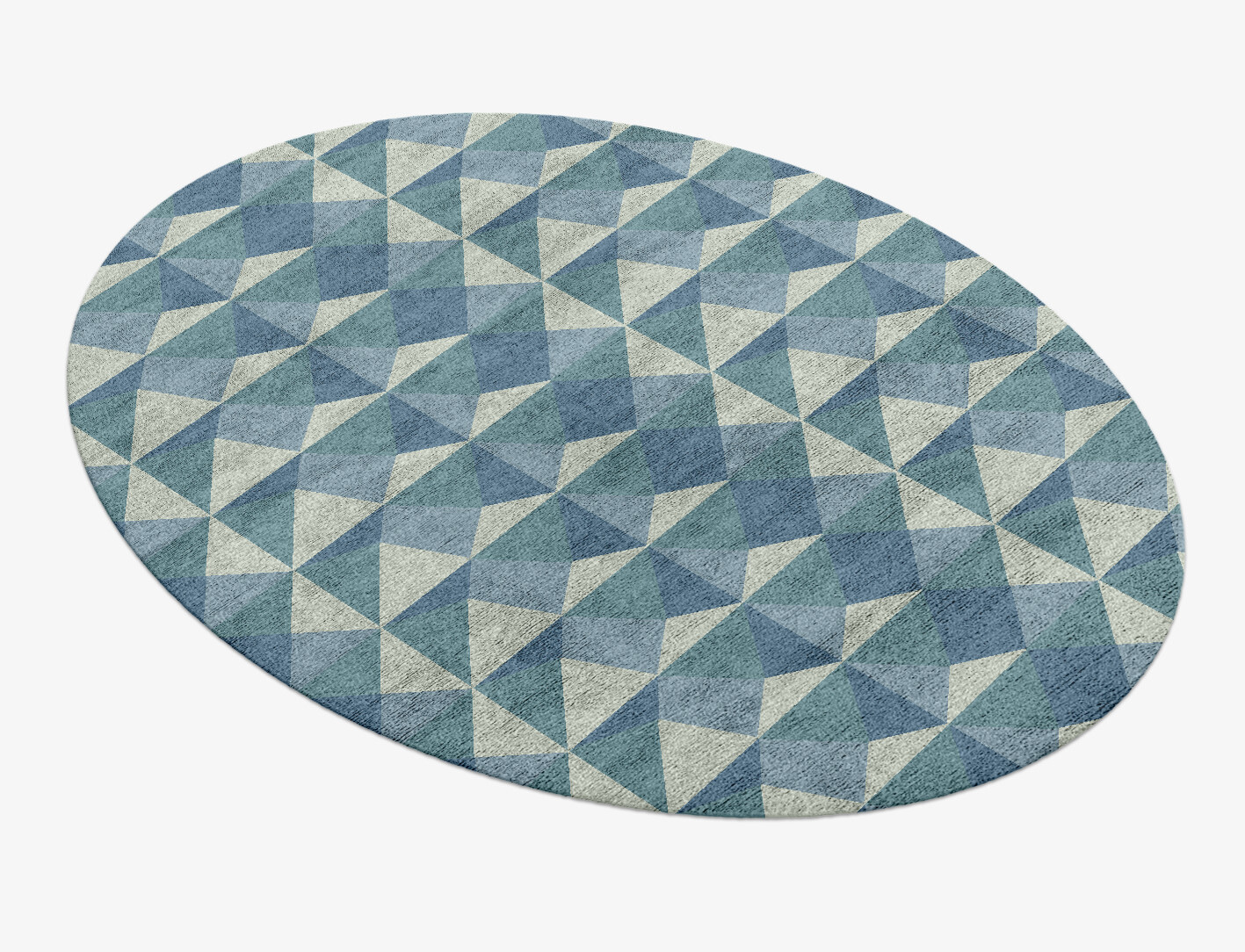 Paper Crush Geometric Oval Hand Knotted Bamboo Silk Custom Rug by Rug Artisan