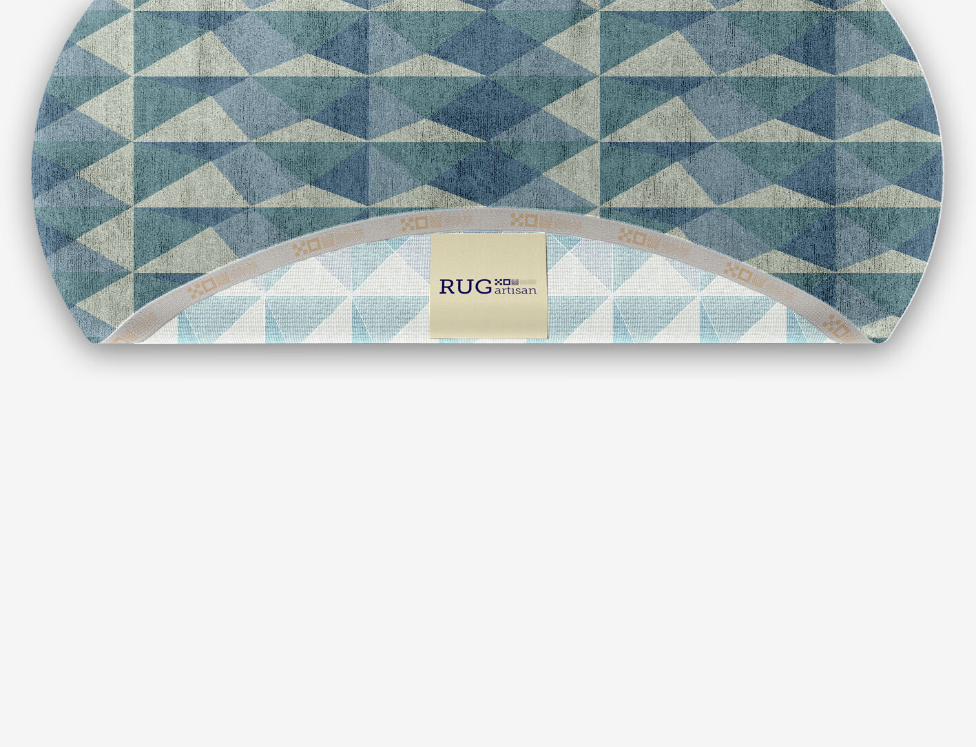 Paper Crush Geometric Oval Hand Knotted Bamboo Silk Custom Rug by Rug Artisan