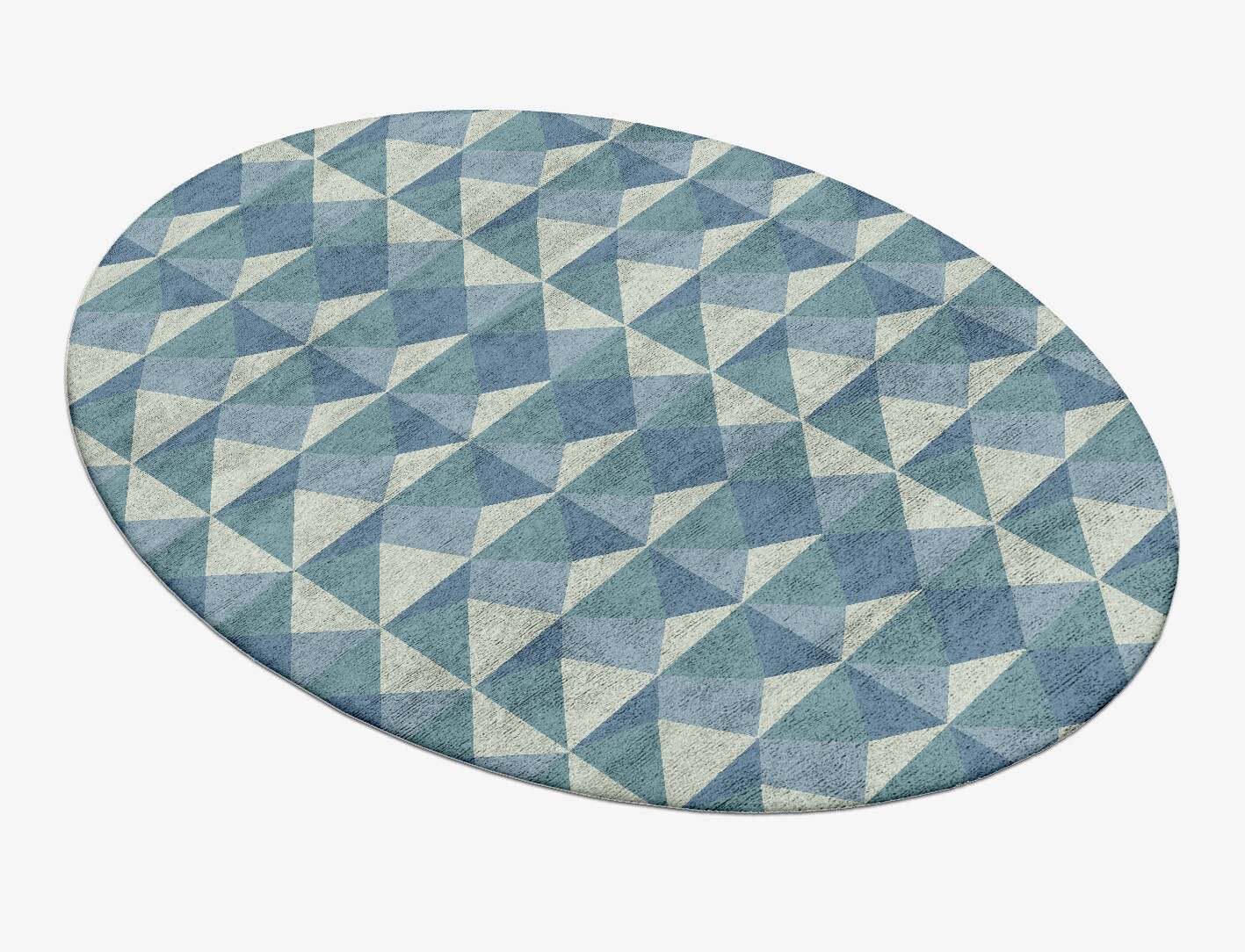 Paper Crush Geometric Oval Hand Tufted Bamboo Silk Custom Rug by Rug Artisan