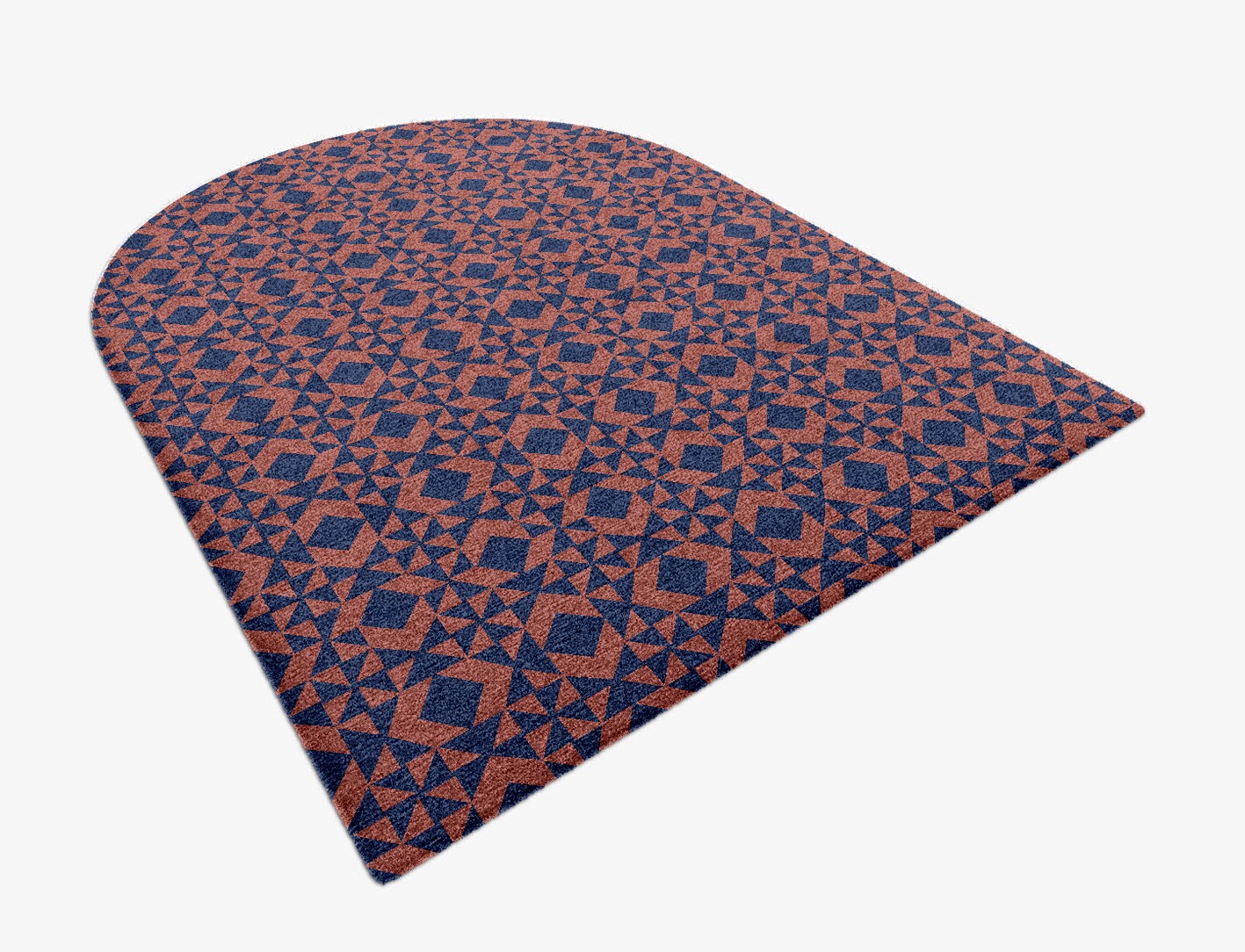 Papier Mache Geometric Arch Hand Knotted Tibetan Wool Custom Rug by Rug Artisan