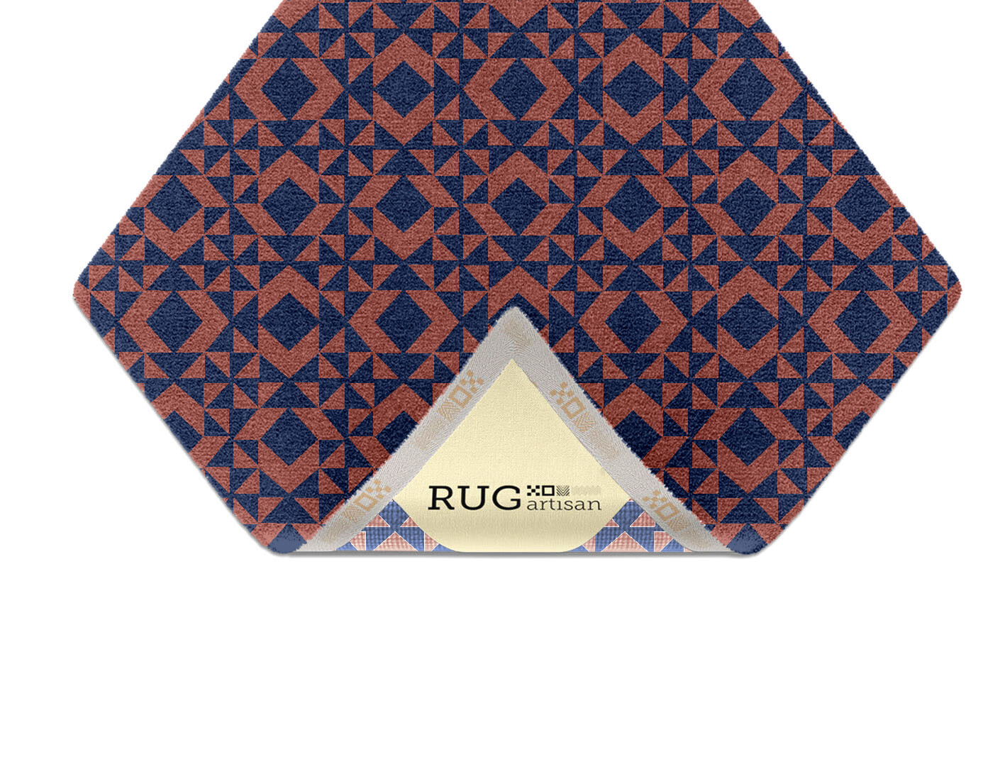 Papier Mache Geometric Diamond Hand Knotted Tibetan Wool Custom Rug by Rug Artisan