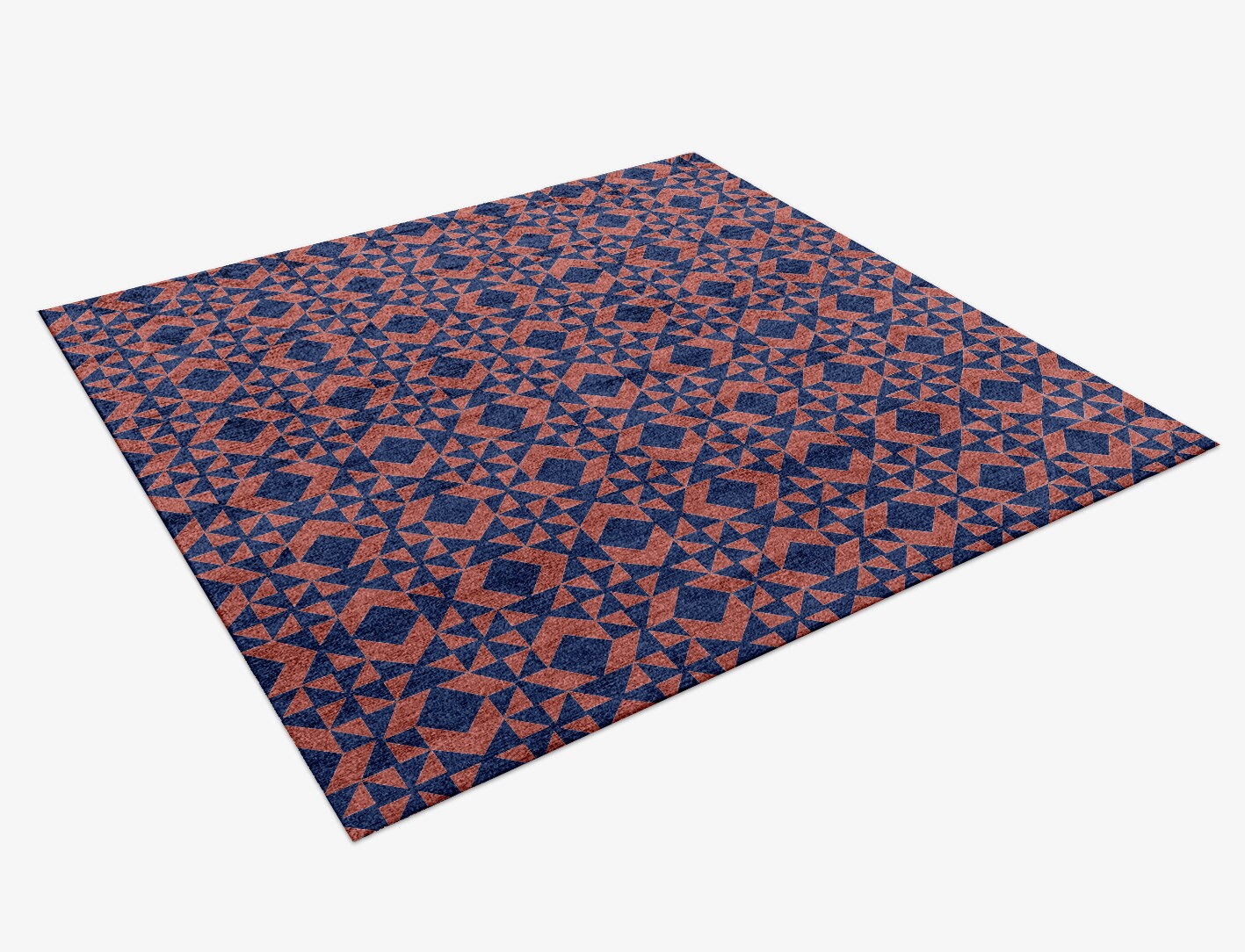 Papier Mache Geometric Square Hand Knotted Bamboo Silk Custom Rug by Rug Artisan