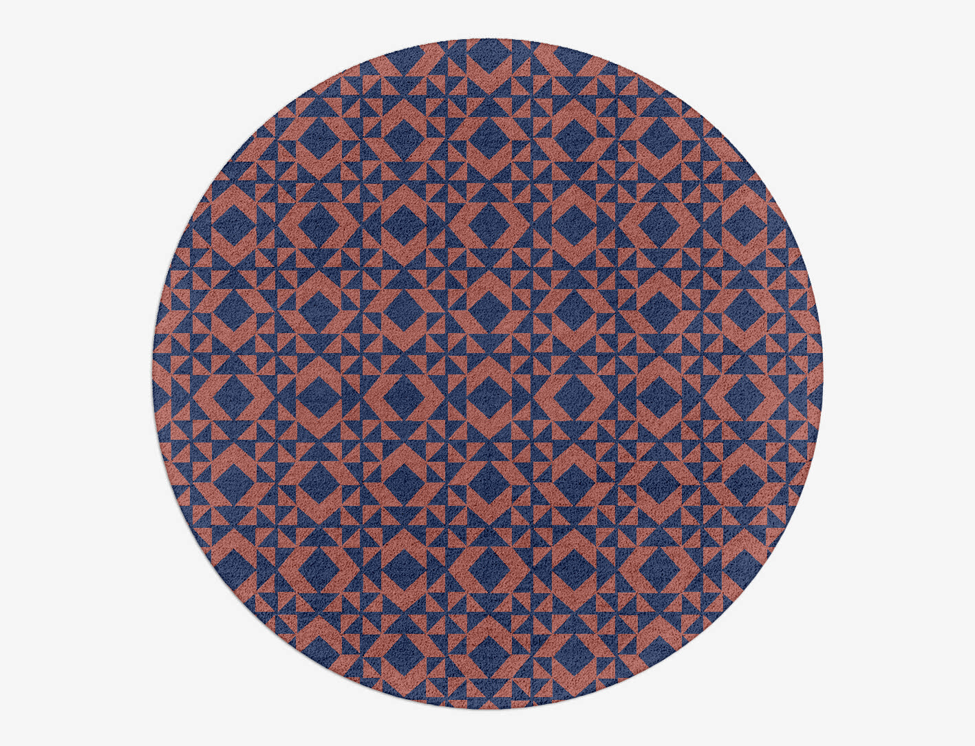 Papier Mache Geometric Round Hand Tufted Pure Wool Custom Rug by Rug Artisan